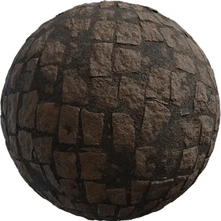 Cobblestone Embedded Asphalt PBR 4K Asphalt