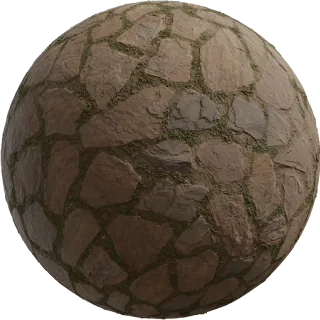Grassy Cobblestone PBR 4K Stone