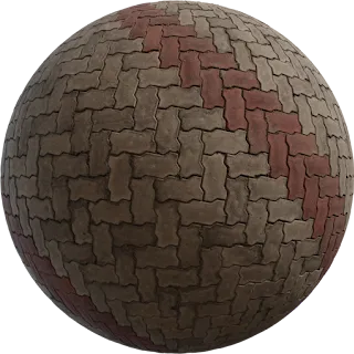 Herringbone Pavement 02 PBR 4K Floor