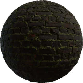 Mossy Brick PBR 4K Wall