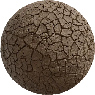Mud Cracked Dry Riverbed 002 PBR 4K Ground