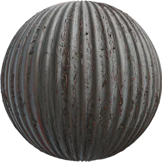 Worn Corrugated Iron PBR 4K Metal