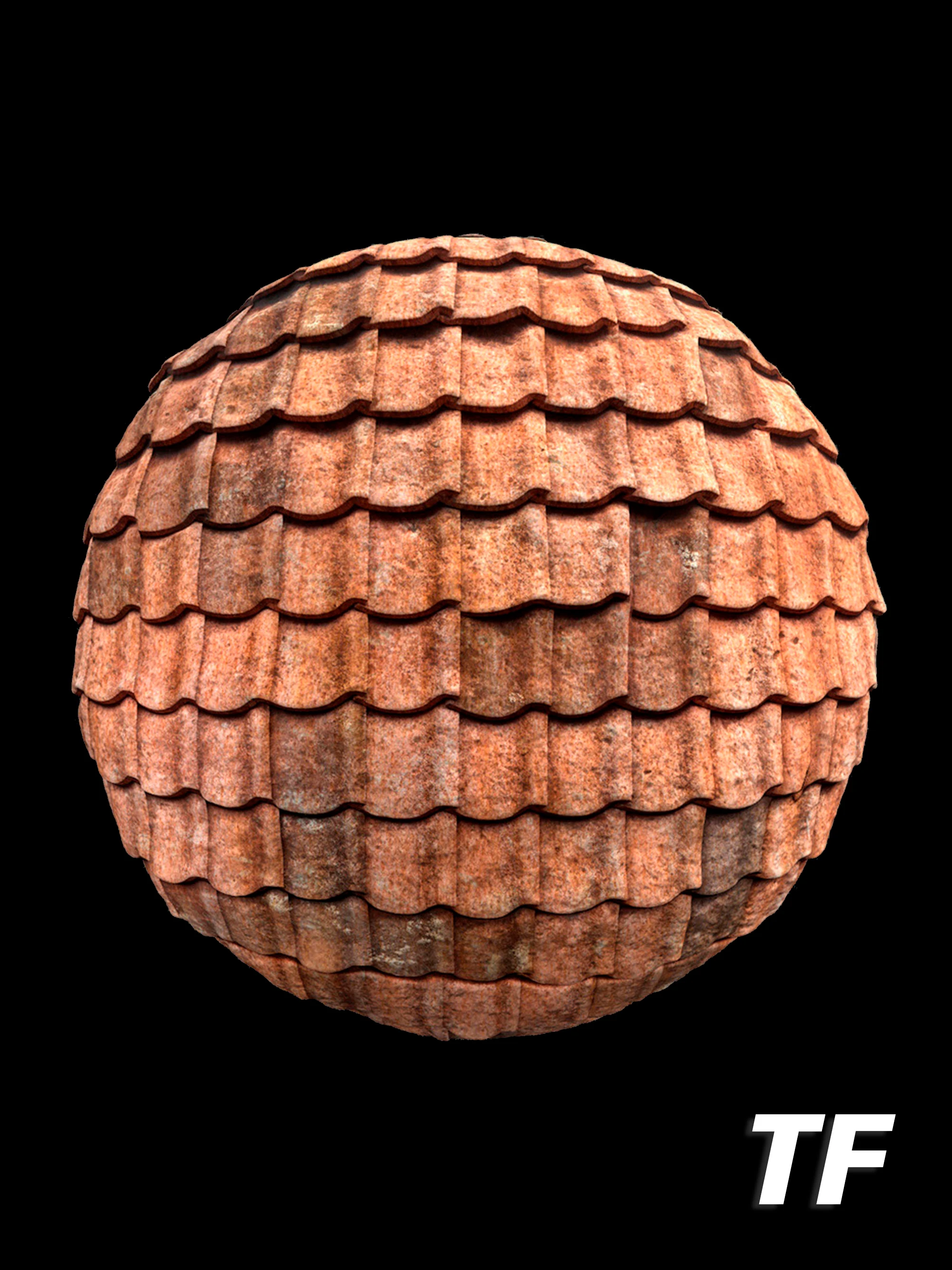 Roof Tiles Clay 003 PBR 4K Tiles