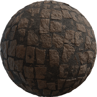 Cobblestone Embedded Asphalt PBR 4K Asphalt