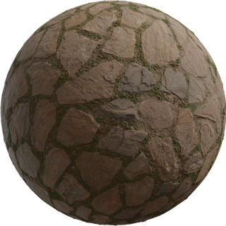 Grassy Cobblestone PBR 4K Stone