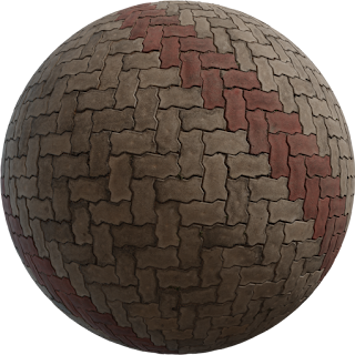 Herringbone Pavement 02 PBR 4K Floor