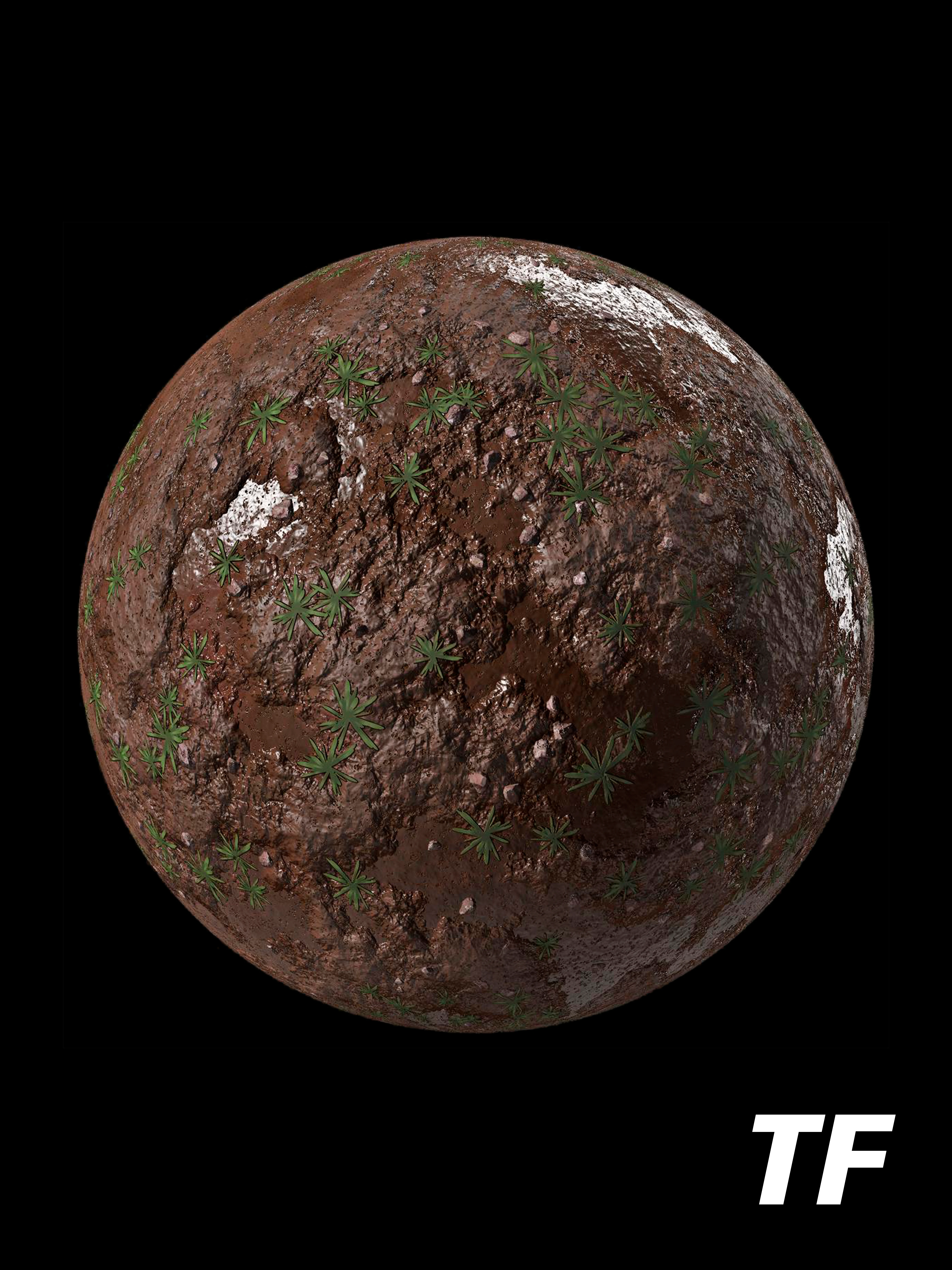 Mud Grass Patches 001 PBR 4K PBR