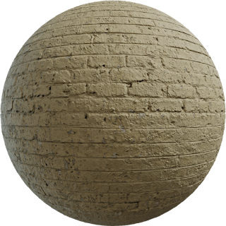 Painted Worn Brick PBR 4K Wall