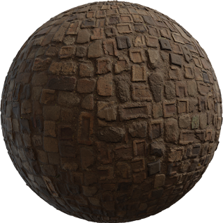 Recycled Brick Floor PBR 4K Floor