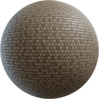 Rounded Square Tiled Wall PBR 4K Wall
